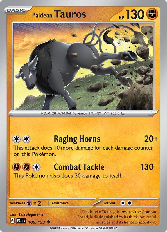 Paldean Tauros - 108/193 - Reverse Holofoil 108/193 Paldea Evolved | Uncommon Pokemon Card