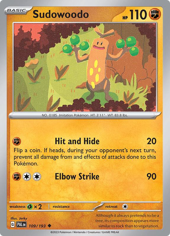 Sudowoodo - Reverse Holofoil 109/193 Paldea Evolved | Uncommon Pokemon Card