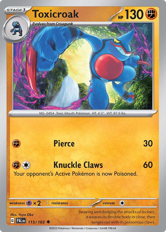 Toxicroak - Reverse Holofoil 115/193 Paldea Evolved | Uncommon Pokemon Card