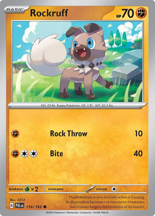 Rockruff - Normal 116/193 Paldea Evolved | Common Pokemon Card