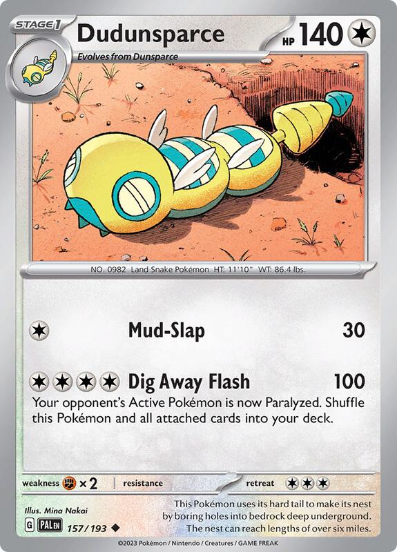 Dudunsparce - Normal 157/193 Paldea Evolved | Uncommon Pokemon Card