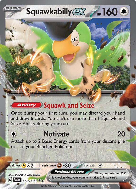 Squawkabilly ex - Holofoil 169/193 Paldea Evolved | Double Rare Pokemon Card