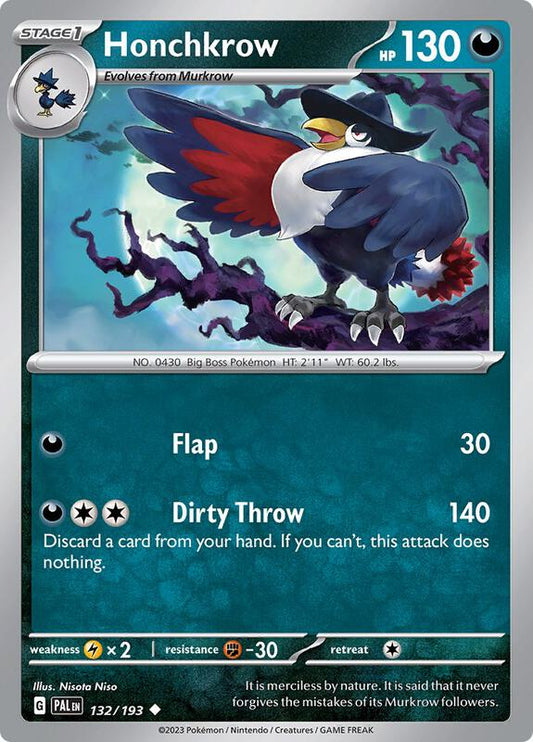 Honchkrow - Normal 132/193 Paldea Evolved | Uncommon Pokemon Card