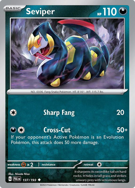 Seviper - Reverse Holofoil 137/193 Paldea Evolved | Uncommon Pokemon Card
