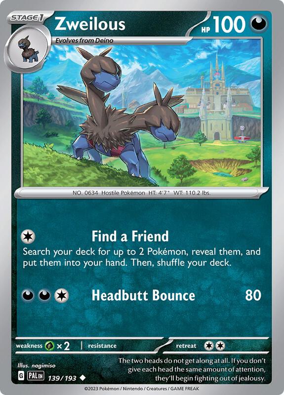 Zweilous - Reverse Holofoil 139/193 Paldea Evolved | Uncommon Pokemon Card