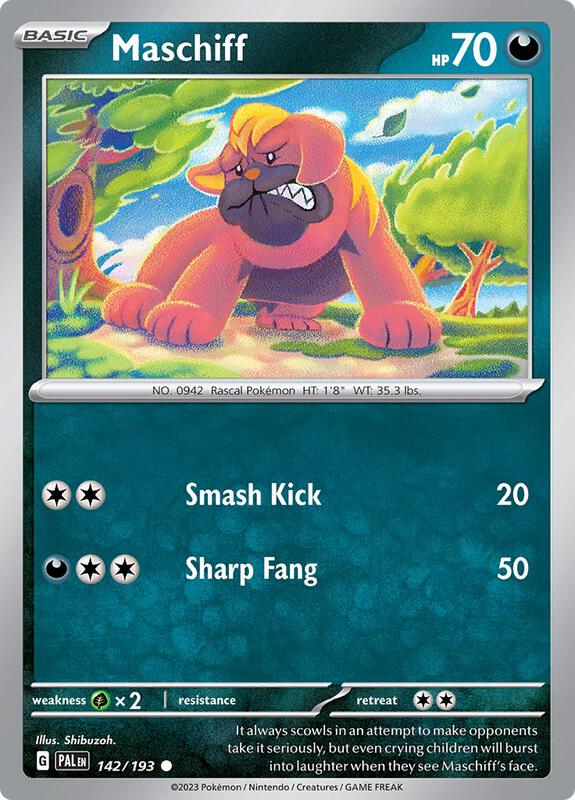 Maschiff - 142/193 - Normal 142/193 Paldea Evolved | Common Pokemon Card