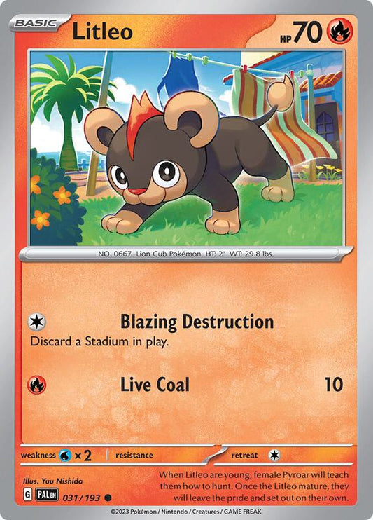 Litleo - Normal 031/193 Paldea Evolved | Common Pokemon Card