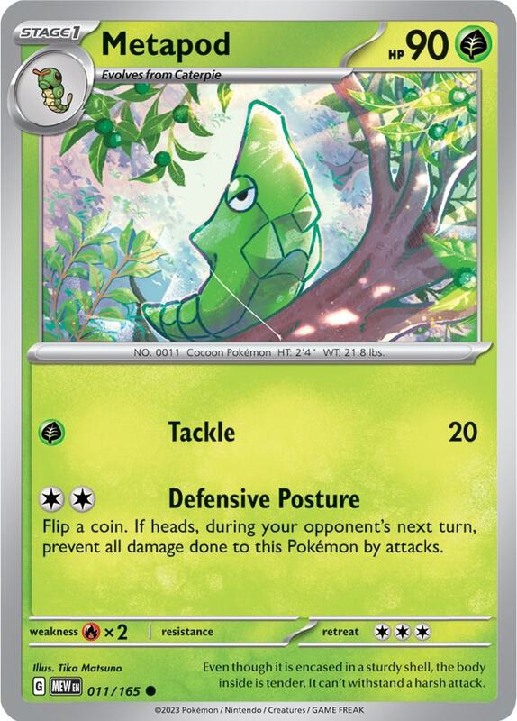 Metapod - Reverse Holofoil 011/165 Scarlet & Violet: 151 | Common Pokemon Card