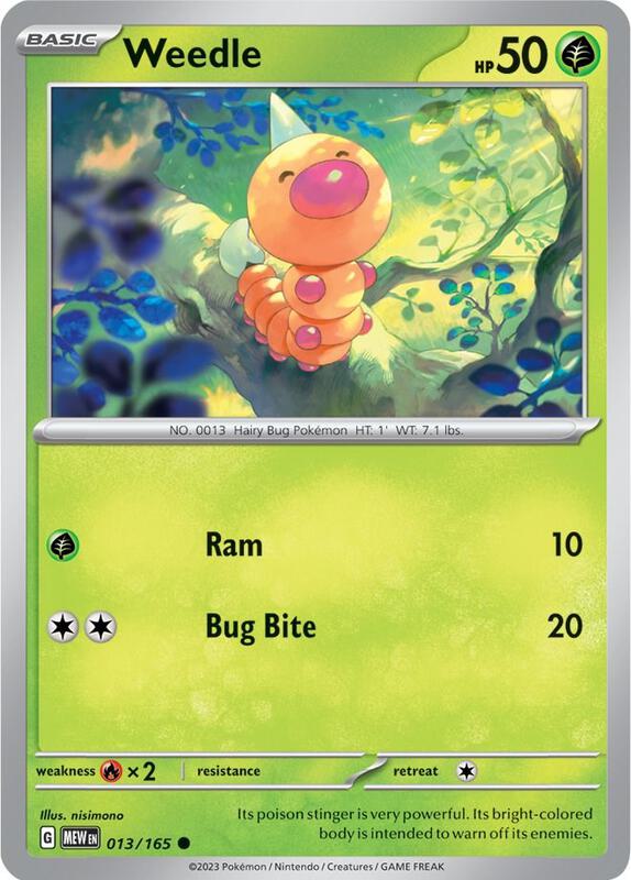 Weedle - Normal 013/165 Scarlet & Violet: 151 | Common Pokemon Card