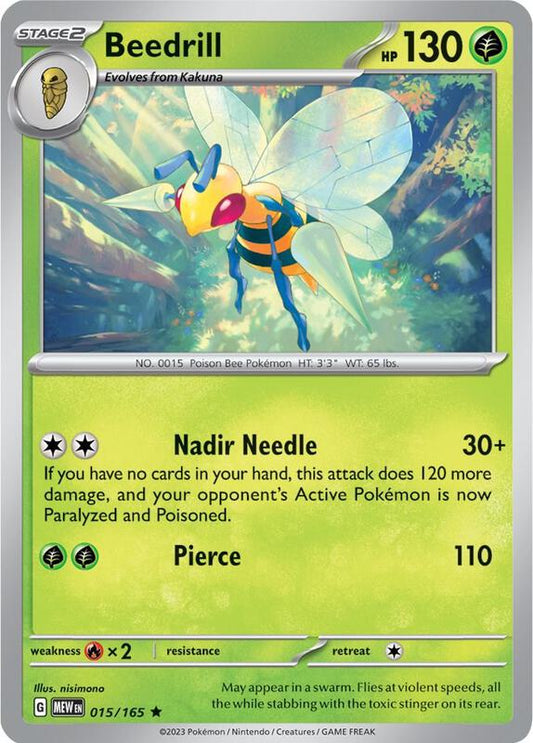 Beedrill - Reverse Holofoil 015/165 Scarlet & Violet: 151 | Rare Pokemon Card