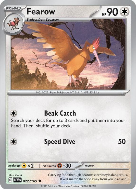 Fearow - Reverse Holofoil 022/165 Scarlet & Violet: 151 | Uncommon Pokemon Card