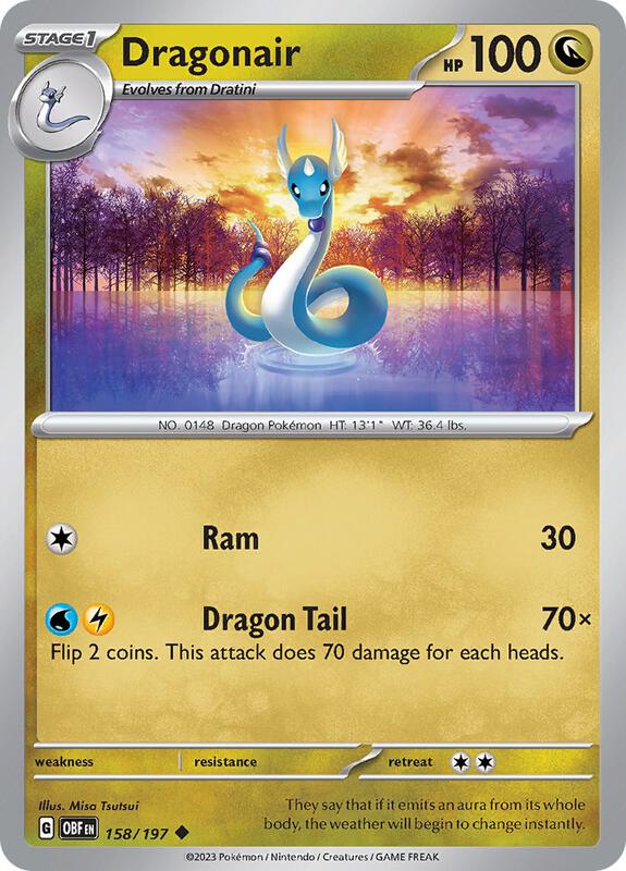 Dragonair - Reverse Holofoil 158/197 Obsidian Flames | Uncommon Pokemon Card