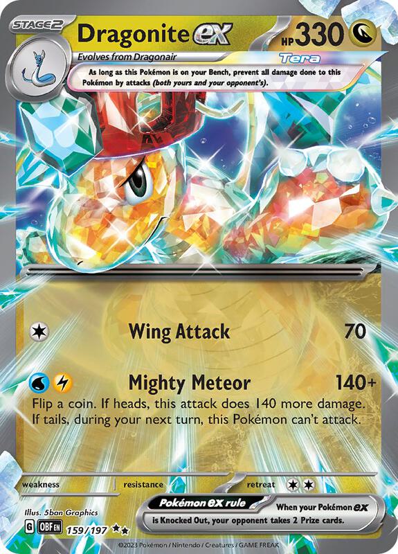 Dragonite ex - Holofoil 159/197 Obsidian Flames | Double Rare Pokemon Card