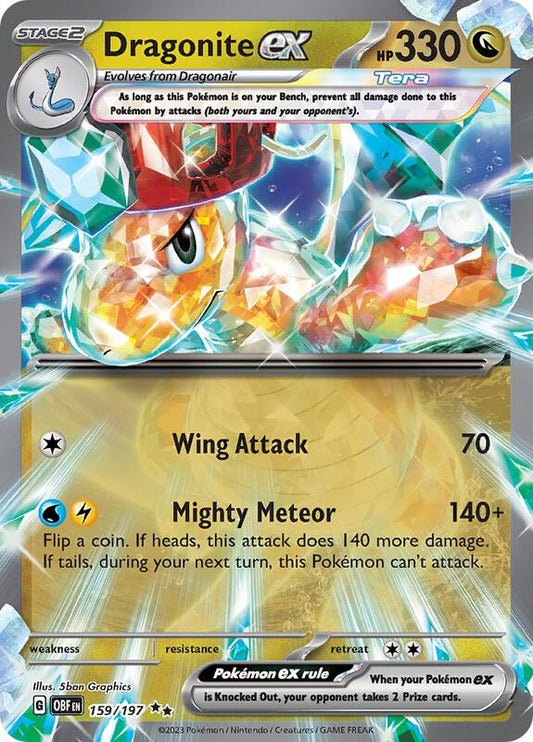 Dragonite ex - Holofoil 159/197 Obsidian Flames | Double Rare Pokemon Card
