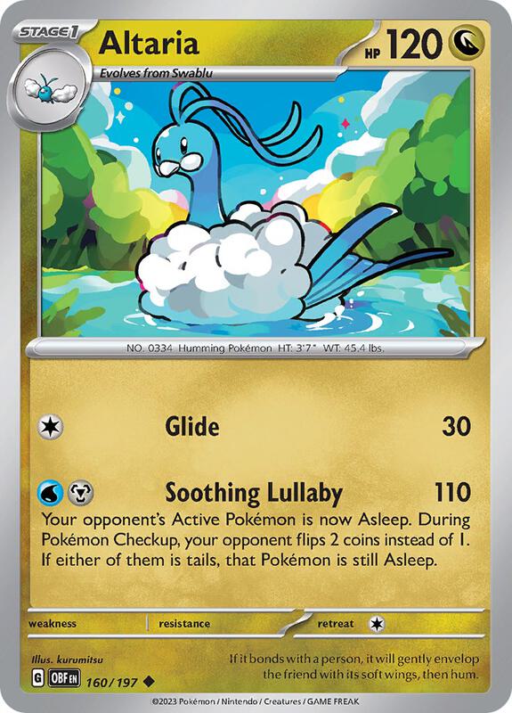 Altaria - Normal 160/197 Obsidian Flames | Uncommon Pokemon Card