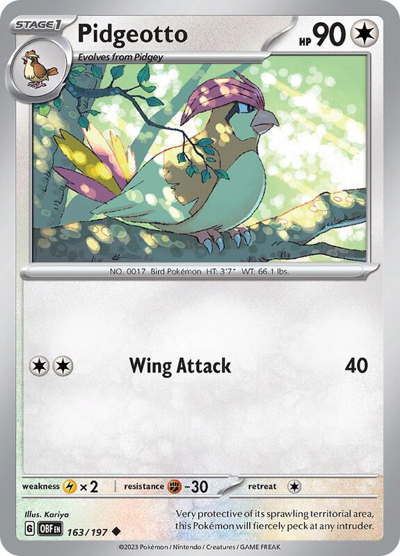 Pidgeotto - Normal 163/197 Obsidian Flames | Uncommon Pokemon Card