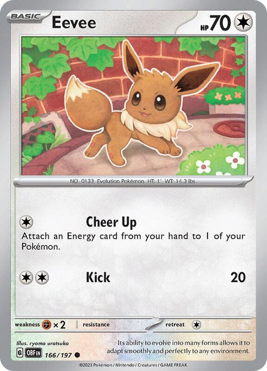 Eevee - Reverse Holofoil 166/197 Obsidian Flames | Common Pokemon Card