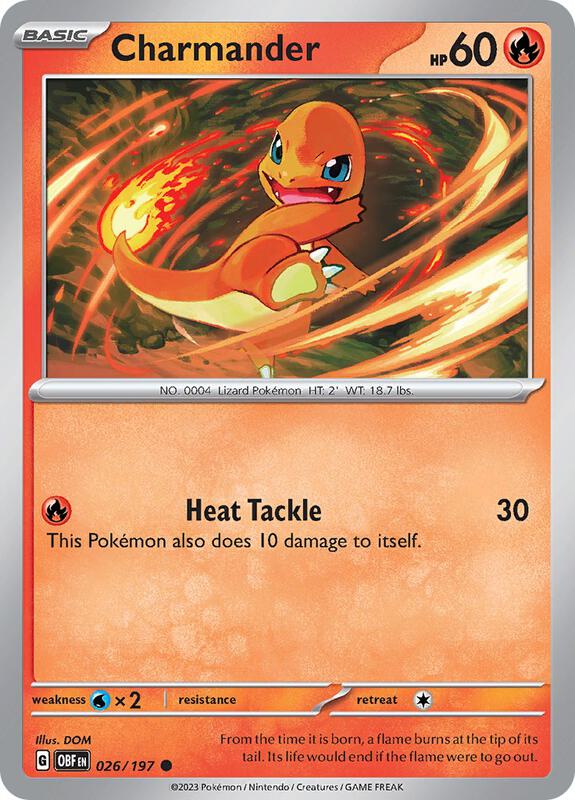 Charmander - Normal 026/197 Obsidian Flames | Common Pokemon Card