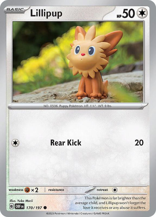 Lillipup - Reverse Holofoil 170/197 Obsidian Flames | Common Pokemon Card