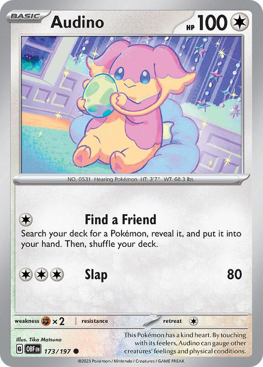 Audino - Reverse Holofoil 173/197 Obsidian Flames | Common Pokemon Card