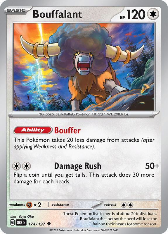 Bouffalant - Normal 174/197 Obsidian Flames | Uncommon Pokemon Card