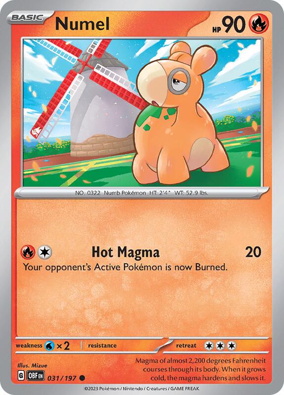 Numel - Reverse Holofoil 031/197 Obsidian Flames | Common Pokemon Card