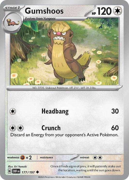 Gumshoos - Normal 177/197 Obsidian Flames | Uncommon Pokemon Card