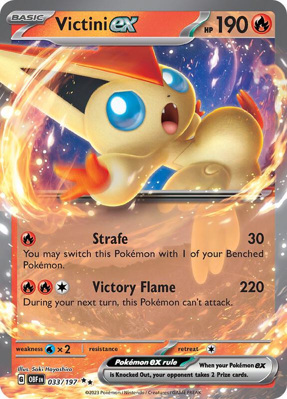 Victini ex - Holofoil 033/197 Obsidian Flames | Double Rare Pokemon Card