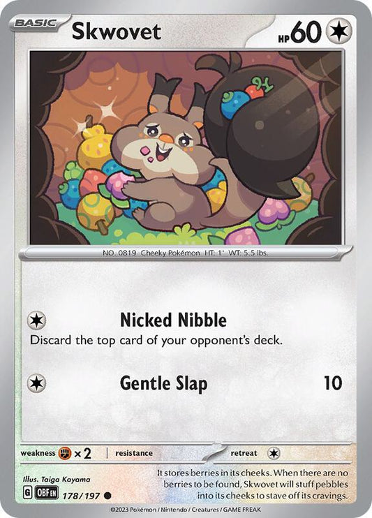 Skwovet - Normal 178/197 Obsidian Flames | Common Pokemon Card