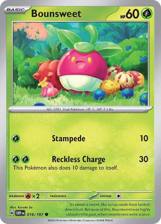 Bounsweet - Normal 016/197 Obsidian Flames | Common Pokemon Card