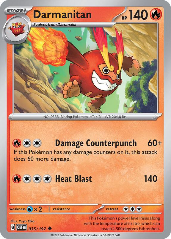 Darmanitan - Normal 035/197 Obsidian Flames | Uncommon Pokemon Card