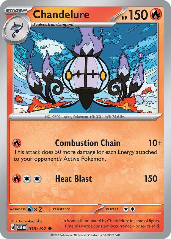 Chandelure - Normal 038/197 Obsidian Flames | Uncommon Pokemon Card
