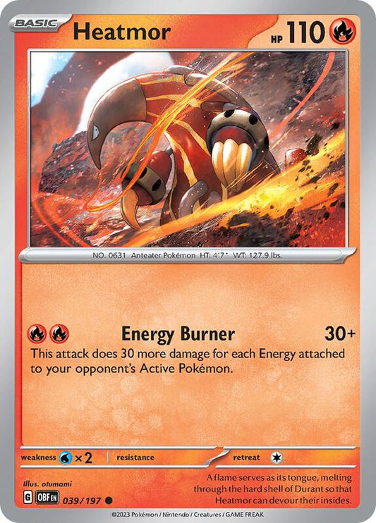 Heatmor - Reverse Holofoil 039/197 Obsidian Flames | Common Pokemon Card
