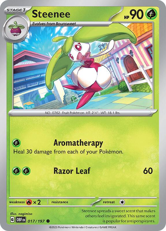 Steenee - Normal 017/197 Obsidian Flames | Common Pokemon Card