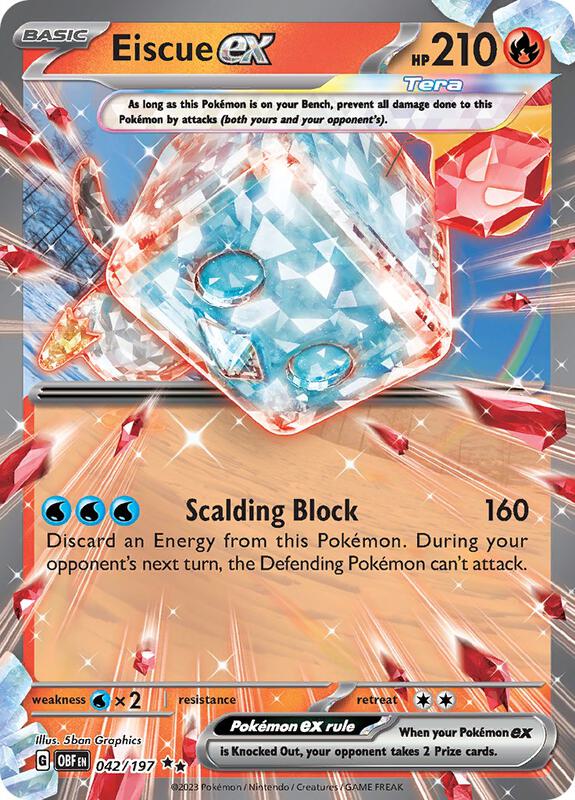 Eiscue ex - Holofoil 042/197 Obsidian Flames | Double Rare Pokemon Card