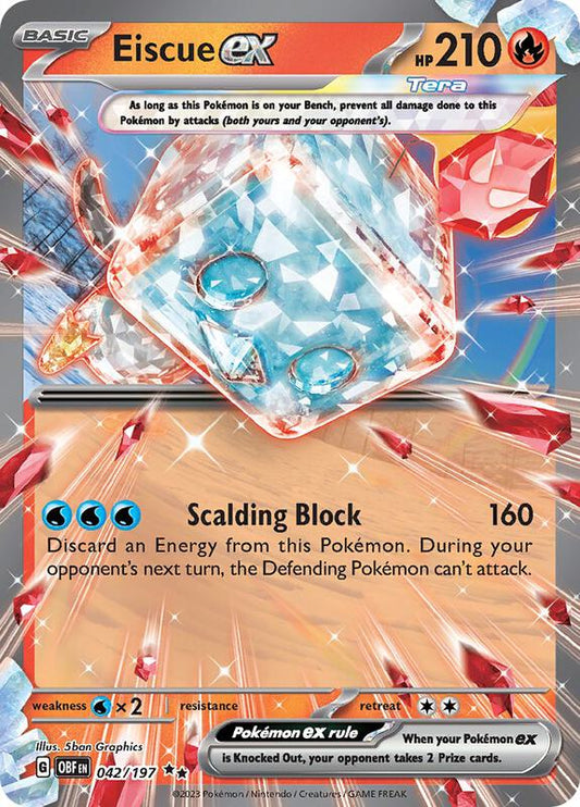 Eiscue ex - Holofoil 042/197 Obsidian Flames | Double Rare Pokemon Card