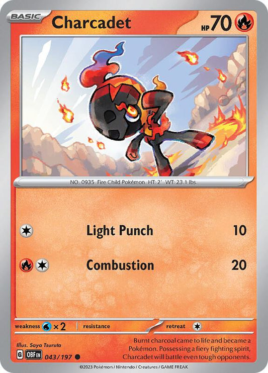 Charcadet - Reverse Holofoil 043/197 Obsidian Flames | Common Pokemon Card