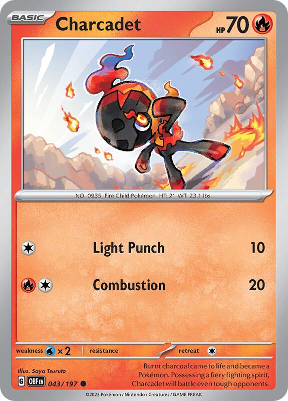 Charcadet - Normal 043/197 Obsidian Flames | Common Pokemon Card