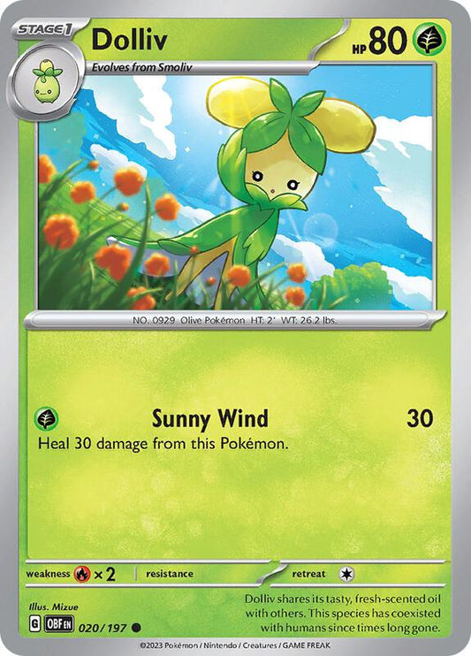 Dolliv - Normal 020/197 Obsidian Flames | Common Pokemon Card