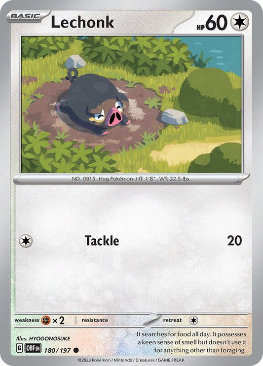 Lechonk - 180/197 - Normal 180/197 Obsidian Flames | Common Pokemon Card