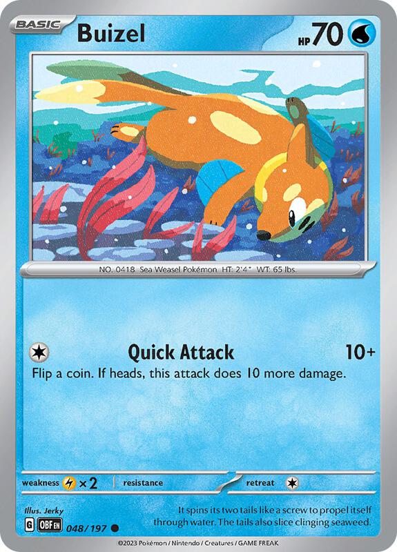 Buizel - Reverse Holofoil 048/197 Obsidian Flames | Common Pokemon Card