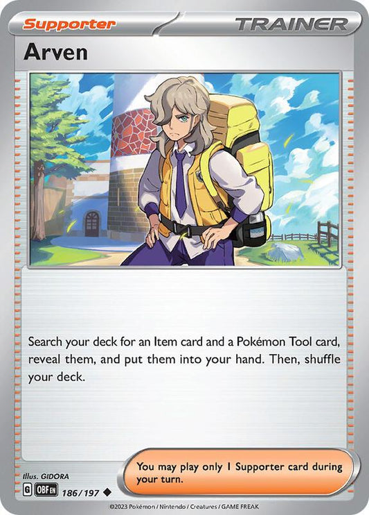 Arven - Reverse Holofoil 186/197 Obsidian Flames | Uncommon Trainer Card