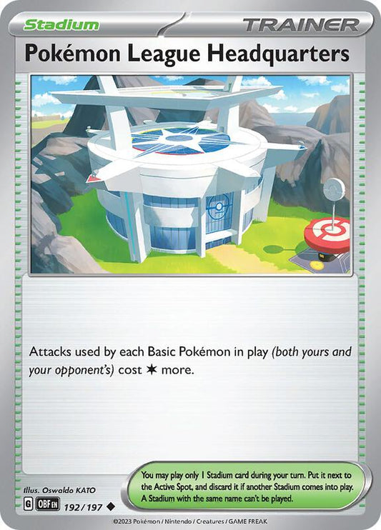 Pokemon League Headquarters - Reverse Holofoil 192/197 Obsidian Flames | Uncommon Trainer Card