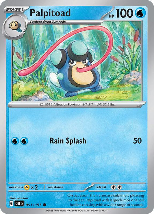 Palpitoad - Reverse Holofoil 051/197 Obsidian Flames | Common Pokemon Card
