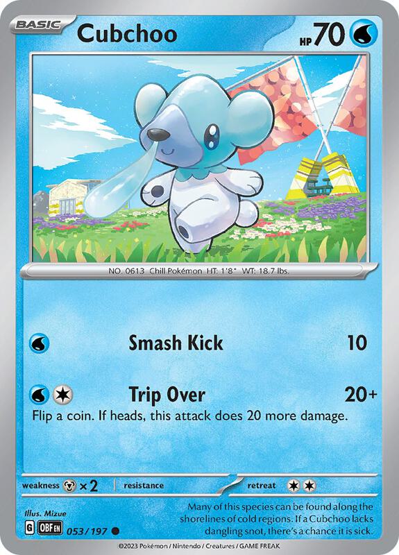 Cubchoo - Reverse Holofoil 053/197 Obsidian Flames | Common Pokemon Card
