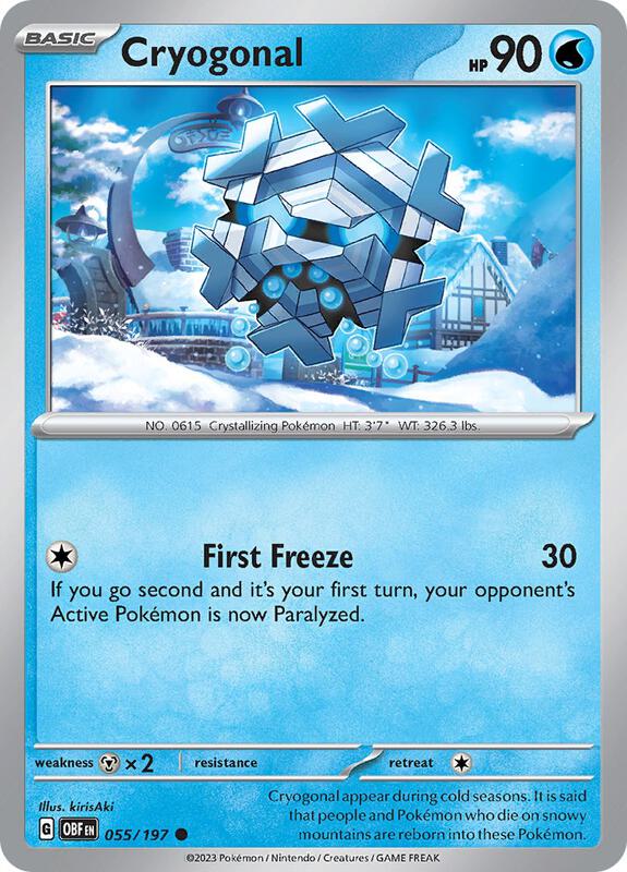 Cryogonal - Reverse Holofoil 055/197 Obsidian Flames | Common Pokemon Card
