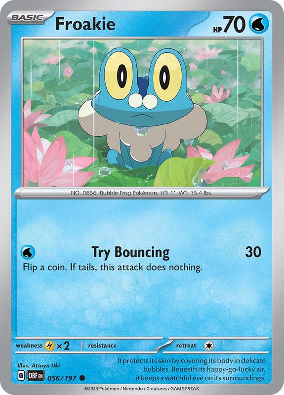 Froakie - Normal 056/197 Obsidian Flames | Common Pokemon Card