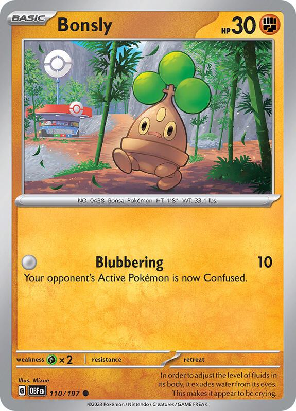 Bonsly - Reverse Holofoil 110/197 Obsidian Flames | Common Pokemon Card