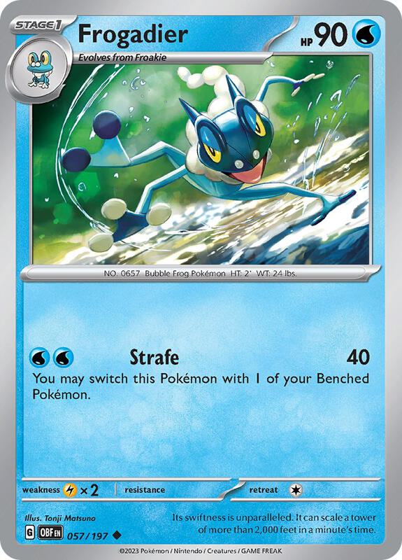 Frogadier - Reverse Holofoil 057/197 Obsidian Flames | Uncommon Pokemon Card