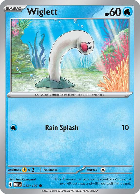 Wiglett - Normal 058/197 Obsidian Flames | Common Pokemon Card